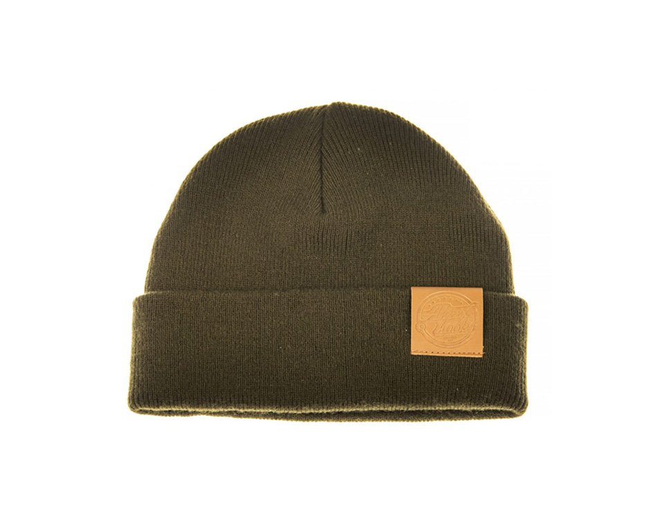 Ahrex Tight Knit Leather Patch Beanie - Spawn Fly Fish - Ahrex Hooks