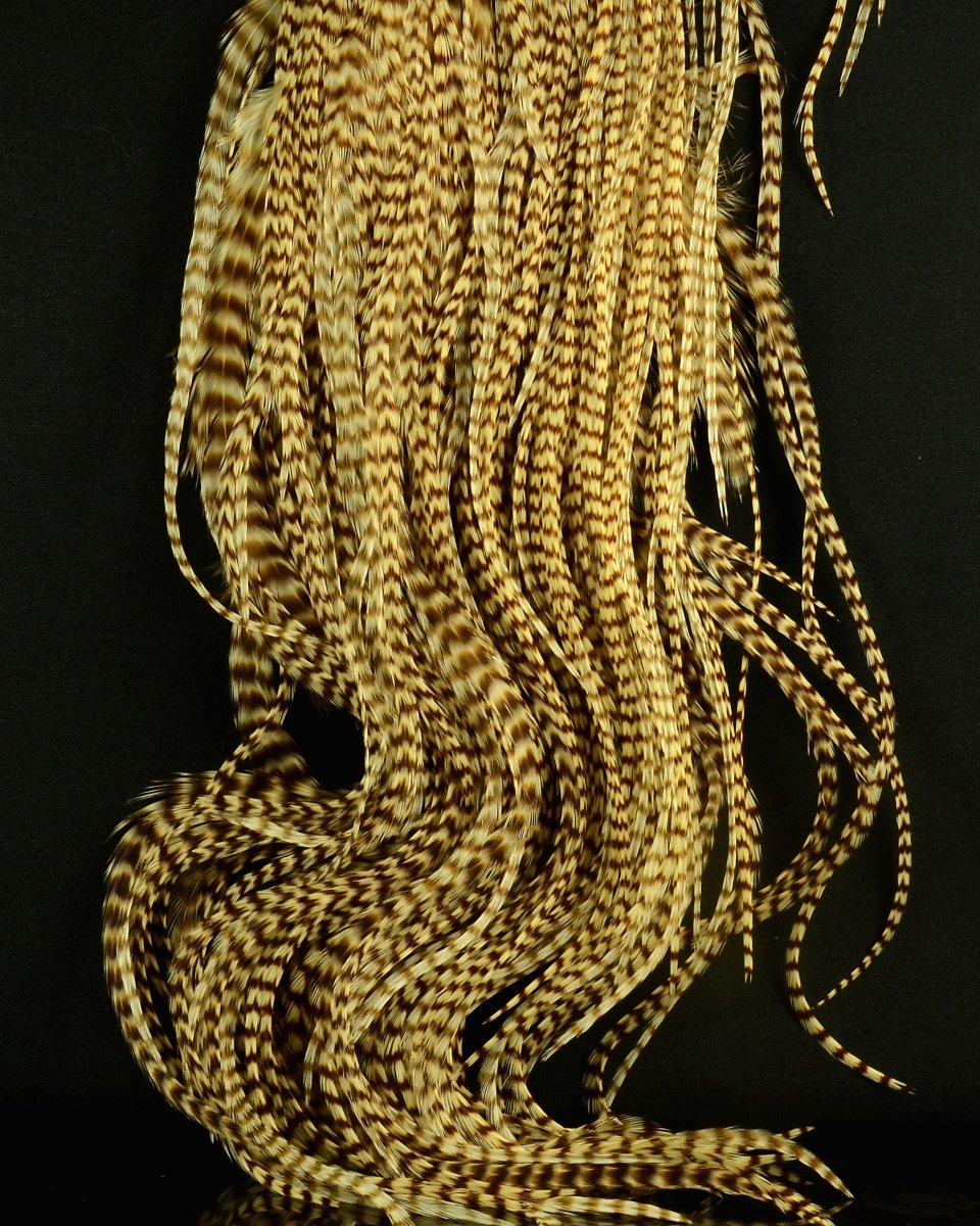 Hareline Half Grizzly Saddle - Spawn Fly Fish - Hareline Dubbin