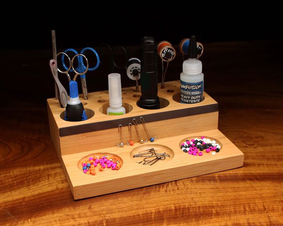 Hareline Wooden Tool Caddy - Spawn Fly Fish - Hareline Dubbin