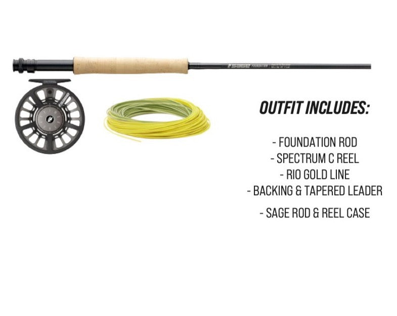 Sage Foundation Fly Rod / Reel Combo Outfit - Spawn Fly Fish - Sage