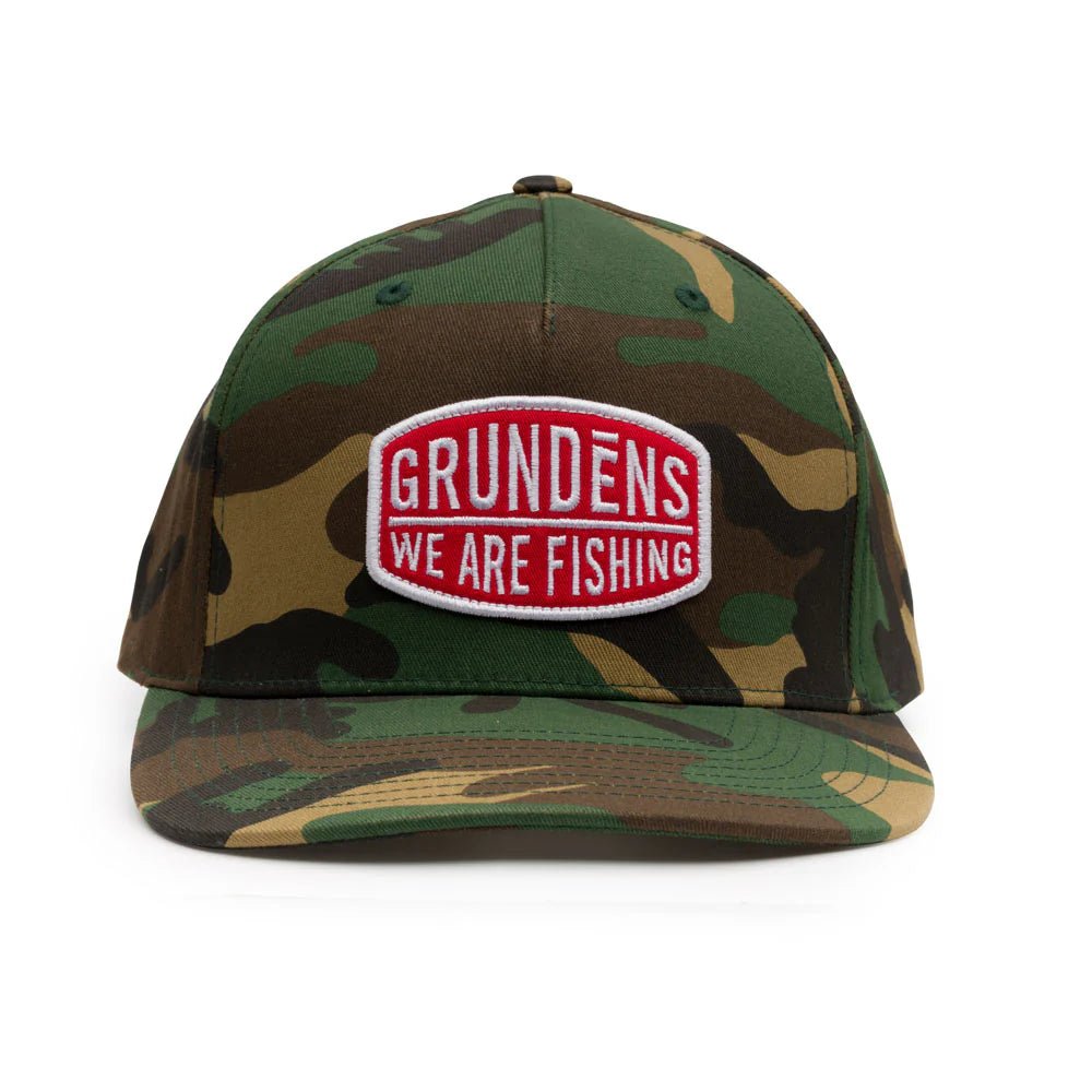 Grundens We Are Fishing Camo Trucker - Spawn Fly Fish - Grundens