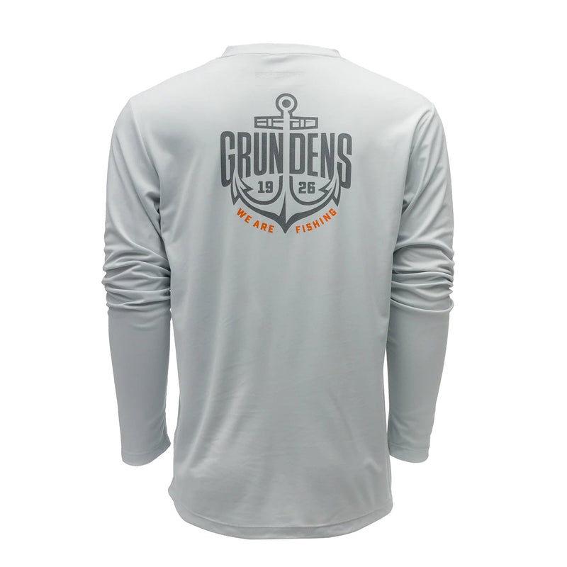 Grundens Logo Anchor LS Tech Tee - Spawn Fly Fish - Grundens