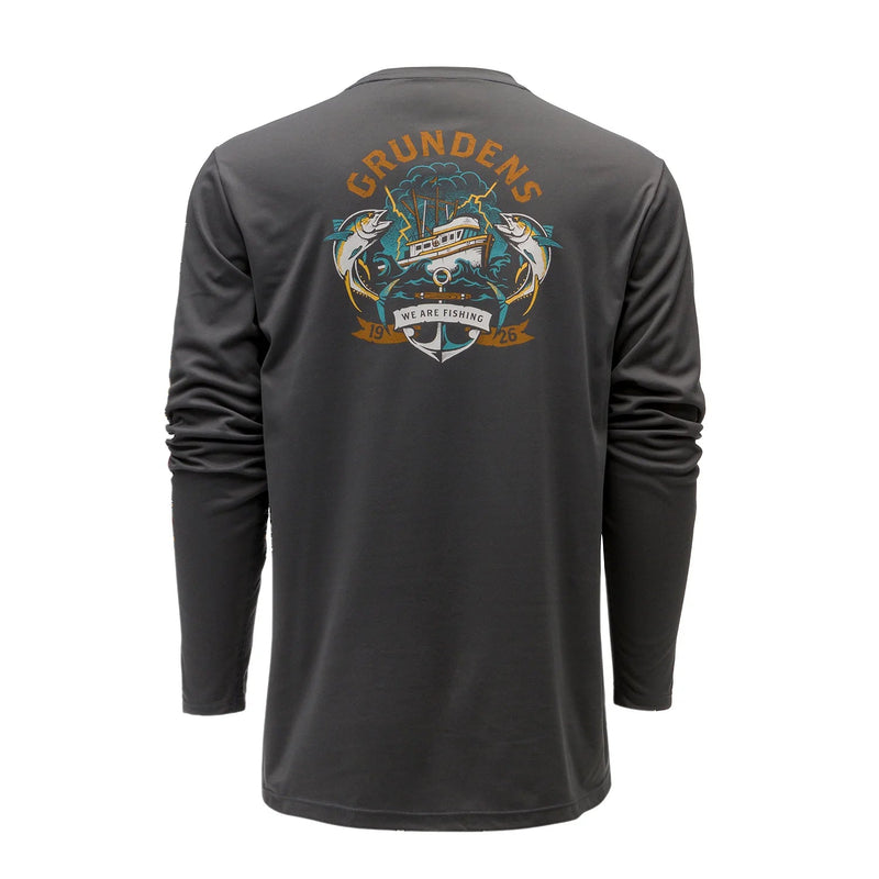 Grundens Tuna Tattoo LS Tech Tee - Spawn Fly Fish - Grundens