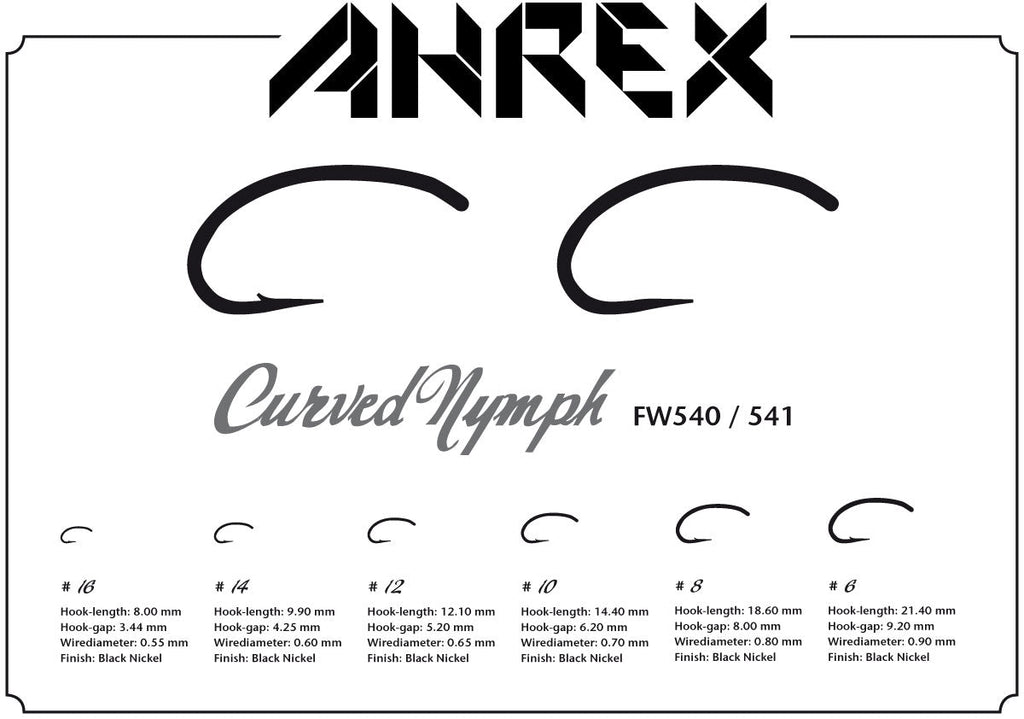 Ahrex Hooks FW 541 Curved Nymph Barbless - Spawn Fly Fish - Ahrex Hooks
