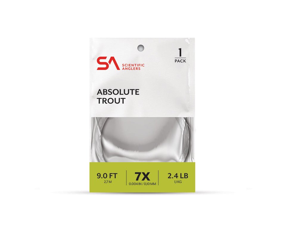 Scientific Anglers Absolute Trout Tapered Leader - 1 Pack - Spawn Fly Fish - Scientific Anglers