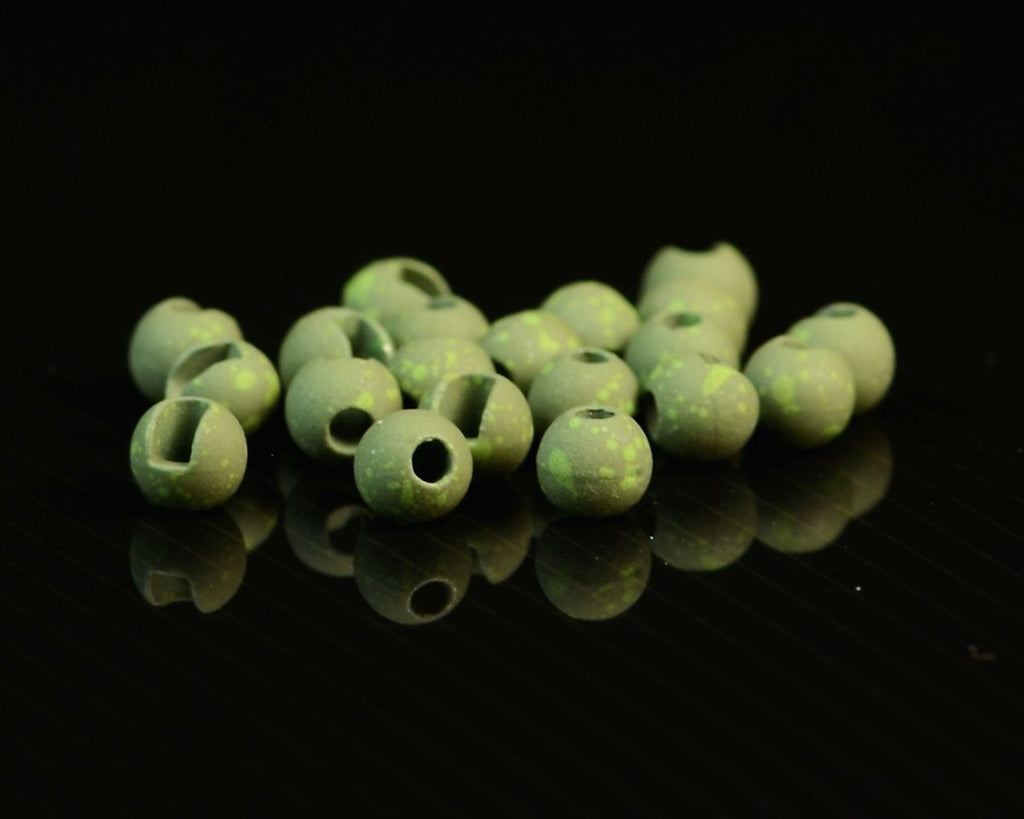 Hareline Mottled Tactical Slotted Tungsten Beads - Spawn Fly Fish - Beads, Cones & Eyes - Hareline Dubbin