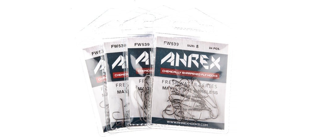 Ahrex AFW539 Long Shank Mayfly Dry Fly Barbless Hooks #10 | Avidmax