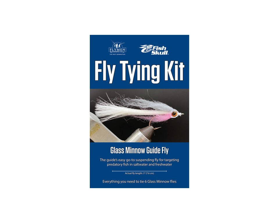 Flymen Fish-Skull Glass Minnow Guide Fly Tying Kit - Spawn Fly