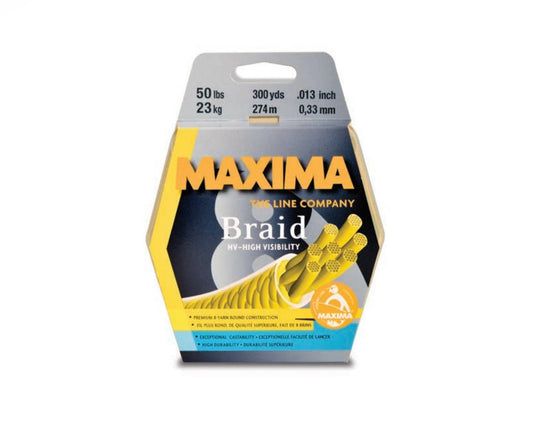 Maxima Braid 8 (HV) High Visibility Fishing Line - Spawn Fly Fish - Maxima