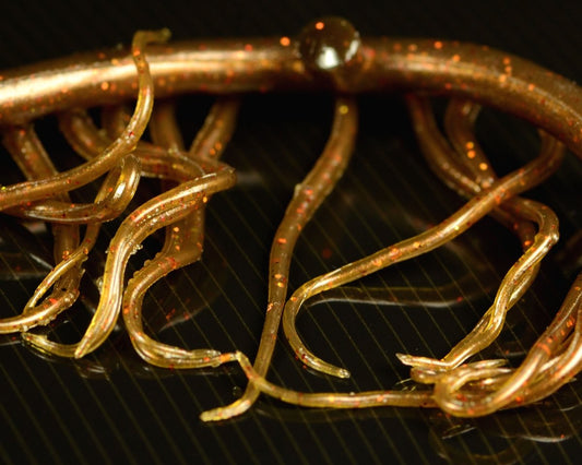 Hareline Mini Squiggle Worms - Spawn Fly Fish - Hareline Dubbin