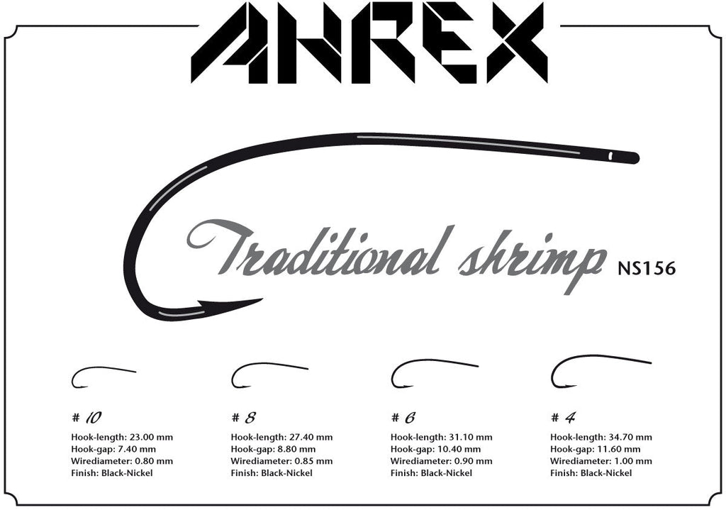 Ahrex NS156 Nordic Salt Traditional Shrimp Hook - Spawn Fly Fish - Ahrex Hooks
