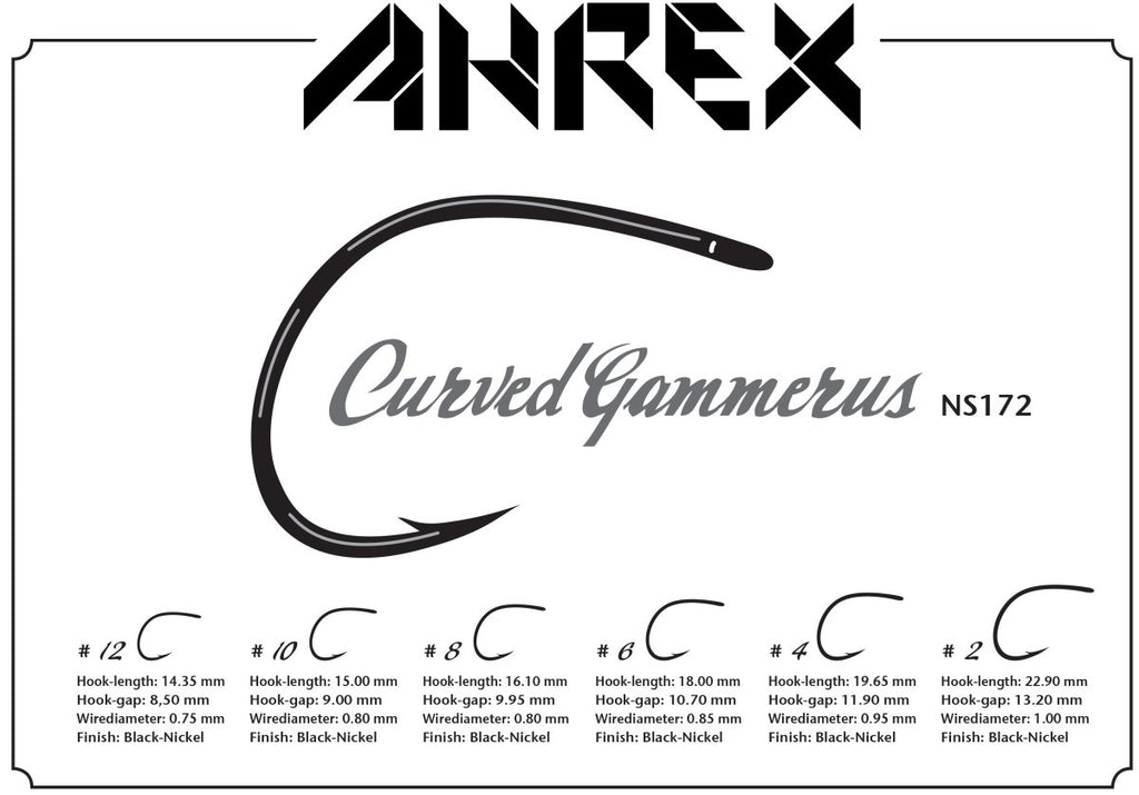 Ahrex NS172 Nordic Salt Curved Gammerus Hook - Spawn Fly Fish - Ahrex Hooks