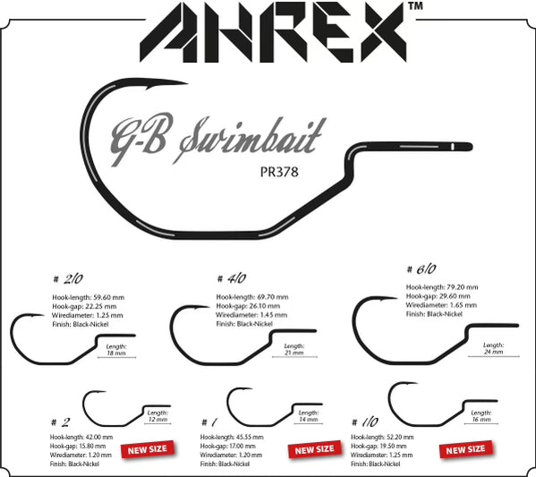 Ahrex PR378 GB Predator Swim Bait Hook - Spawn Fly Fish - Hooks, Shanks & Jigs - Ahrex Hooks