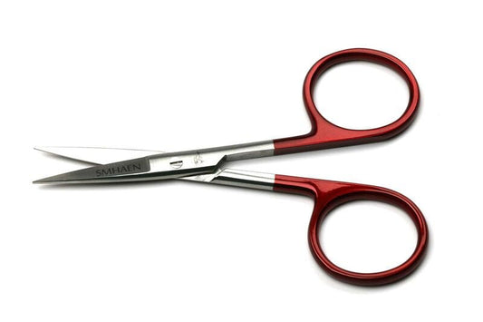 Smhaen Tungsten Carbide 4.5" Red Regular Straight Scissors - Spawn Fly Fish - Smhaen