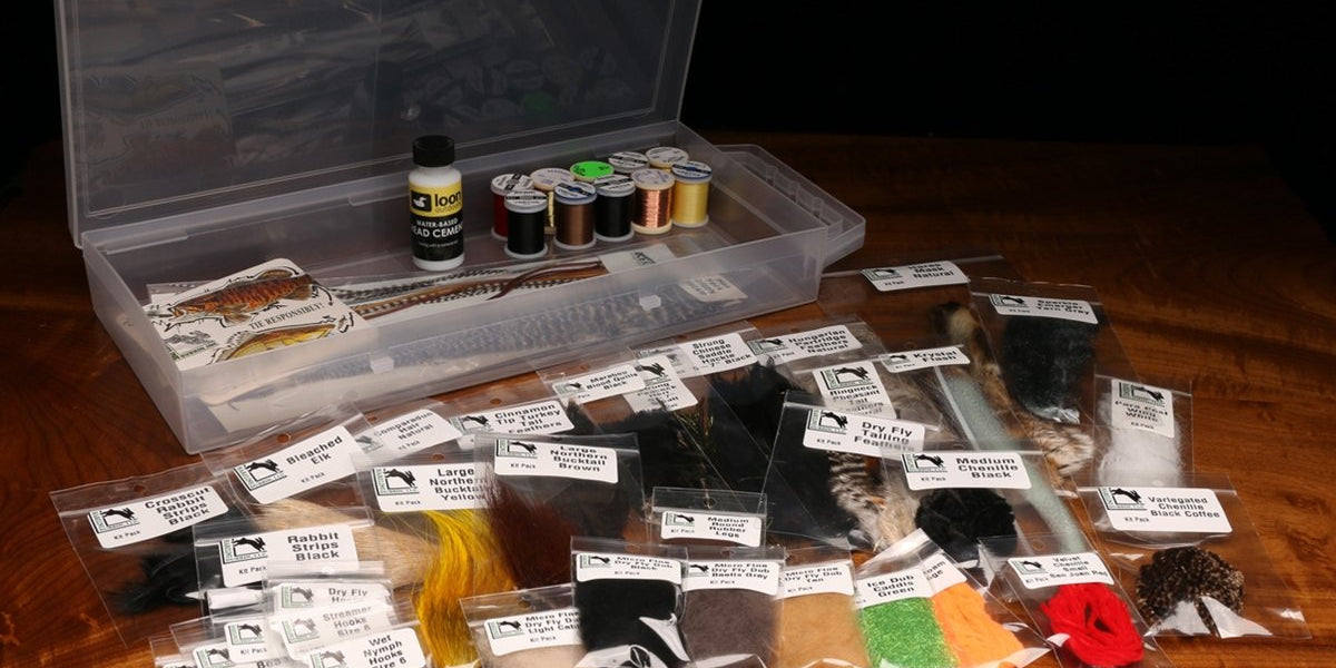 Hareline Fly Tying Material Kit With Economy Tools and Vise - Hareline  Dubbin